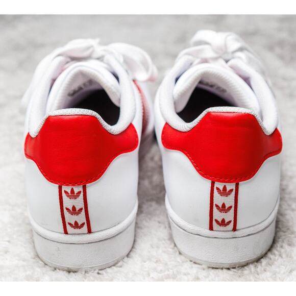 Adidas Superstar White Better Scarlet Red Sneakers Mens 8.5 Womens 10 IG9367 - Picture 5 of 16
